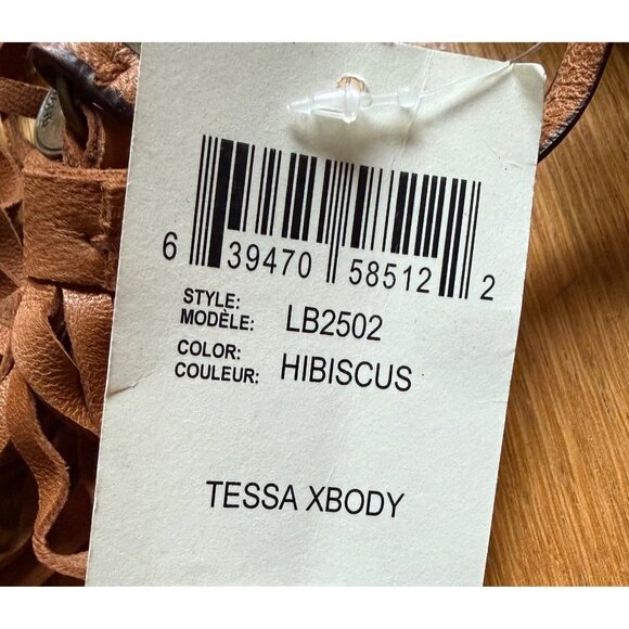 Lucky Brand NEW Hibiscus Red Tessa Macrame Fringe Leather Strap Crossbody Bag - Picture 4 of 16